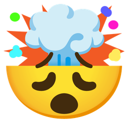 weary face and exploding head