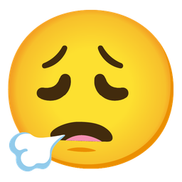 weary face and face exhaling