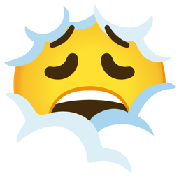 weary face and face in clouds