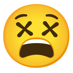 weary face and face with crossed-out eyes