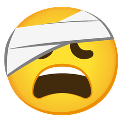 weary face and face with head-bandage