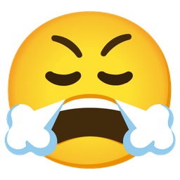 weary face and face with steam from nose