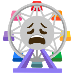 weary face and ferris wheel