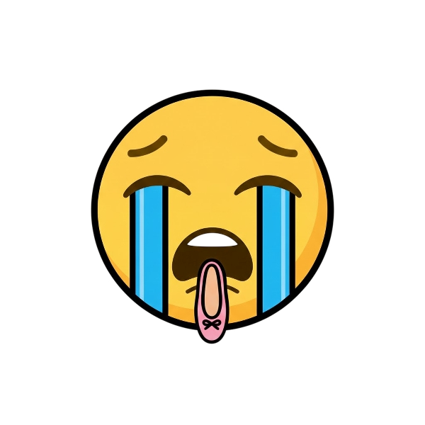 Weary face and Flat shoe