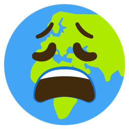 weary face and globe showing Europe-Africa