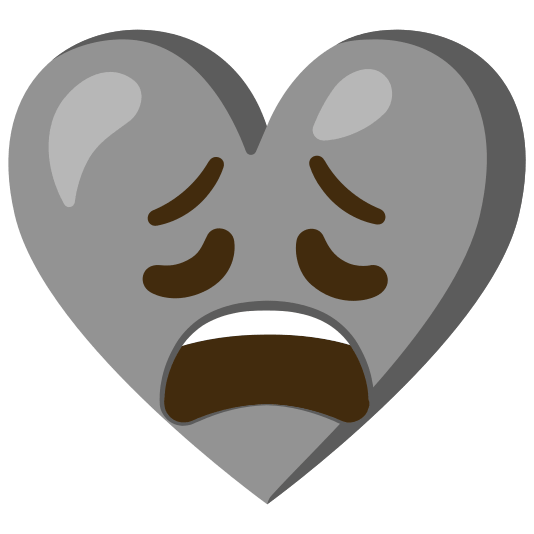 Weary face and Grey heart
