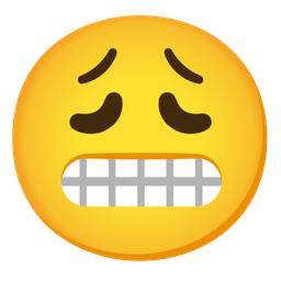 weary face and grimacing face