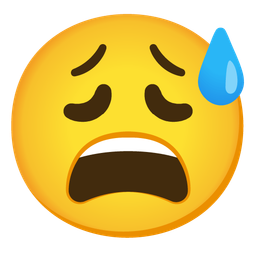 Weary face and Grinning face with sweat