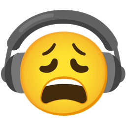 weary face and headphone