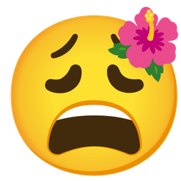 weary face and hibiscus