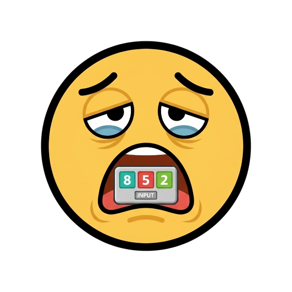 Weary face and Input numbers