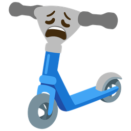 Weary face and Kick scooter