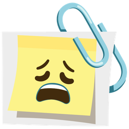 weary face and linked paperclips