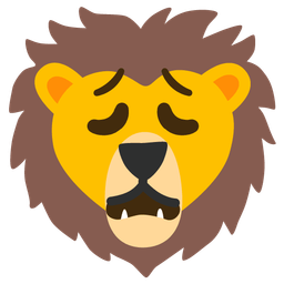 weary face and lion