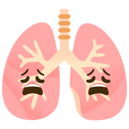 weary face and lungs
