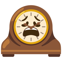 Weary face and Mantelpiece clock