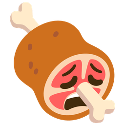 weary face and meat on bone