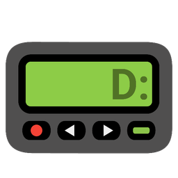 weary face and pager