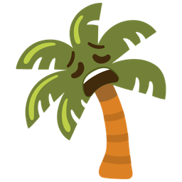 weary face and palm tree