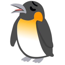 weary face and penguin