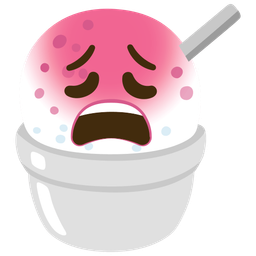 weary face and shaved ice