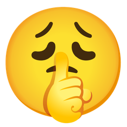 weary face and shushing face