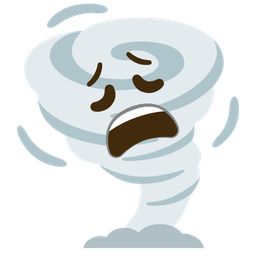 weary face and tornado