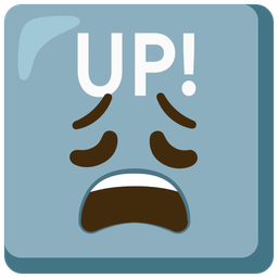 weary face and UP! button