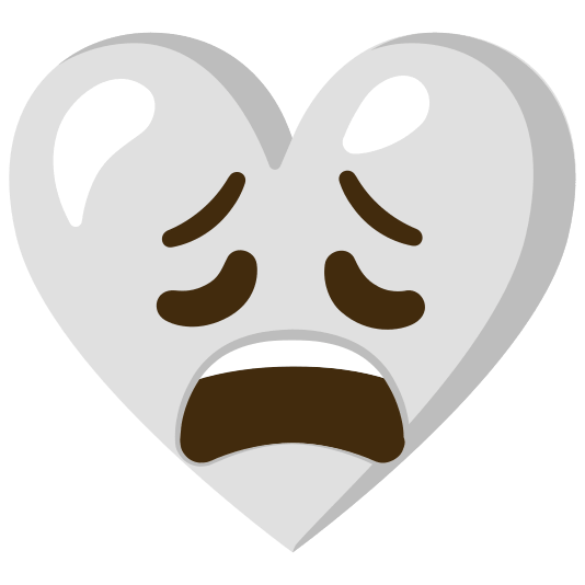 Weary face and White heart