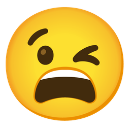 Weary face and Winking face