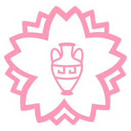 white flower and amphora