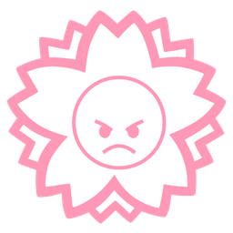 white flower and angry face