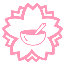 white flower and bowl with spoon