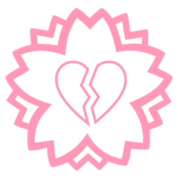 white flower and broken heart