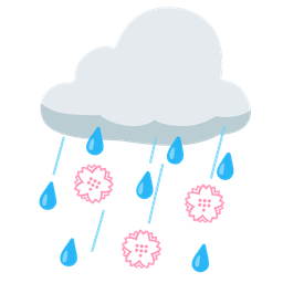 white flower and cloud with rain