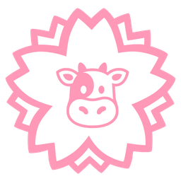 white flower and cow face