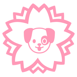 white flower and dog face