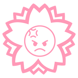 white flower and enraged face