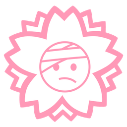 white flower and face with head-bandage