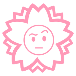white flower and face with raised eyebrow