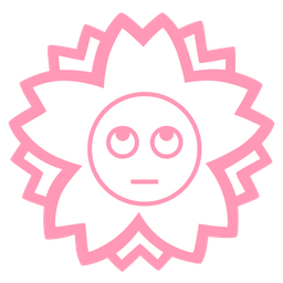 white flower and face with rolling eyes