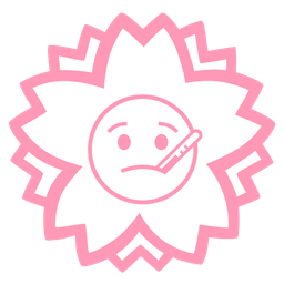 white flower and face with thermometer