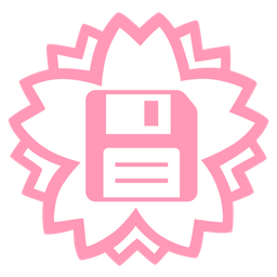 white flower and floppy disk