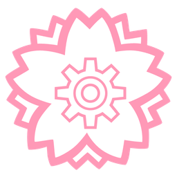white flower and gear