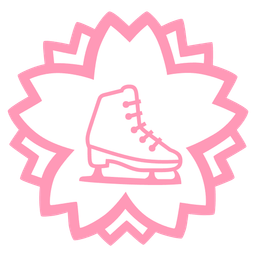 white flower and ice skate
