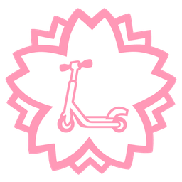 white flower and kick scooter