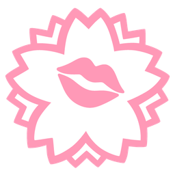 white flower and kiss mark