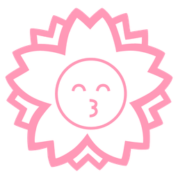 White flower and Kissing face with smiling eyes