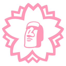 white flower and moai