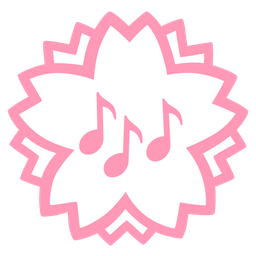 white flower and musical notes